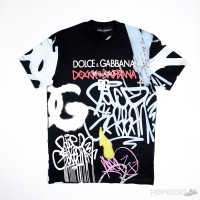 D&G Graffiti Print Cotton Black T-Shirt